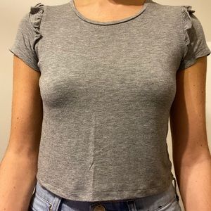 Aerie Ruffle Sleeve Crop T-shirt size S